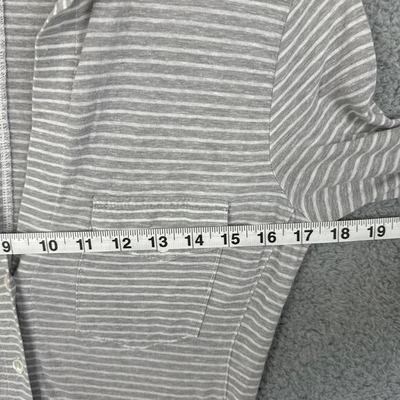 Standard James Perse Sheer Slub Side Panel Shirt Gray White Stripe Size 1 (S) - Picture 4 of 9